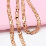 Purple Wide Lace Chains Chunky Necklace 14K Rose Engagement Jewelry Gift