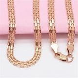 Purple Wide Lace Chains Chunky Necklace 14K Rose Engagement Jewelry Gift