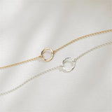 925 Sterling Silver Hollow Circle Necklace Women Choker