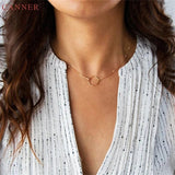 925 Sterling Silver Hollow Circle Necklace Women Choker