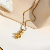 Waterproof Puppy Teddy Bear Pendant Necklace Snake Chain Dog Animal Jewelry