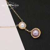 Baroque Pearls Long Chain Pendant Necklace Customizable