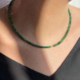 18KGF Natural Stone Choker with Charm and Pearl