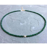 18KGF Natural Stone Choker with Charm and Pearl