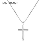 Minimalism Cross 925 Sterling Silver Pendant Necklace For Women Statement Gift