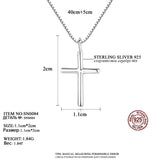 Minimalism Cross 925 Sterling Silver Pendant Necklace For Women Statement Gift