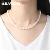 8MM Freshwater Pearl Necklace Chain For Women Jewelry