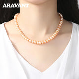 8MM Freshwater Pearl Necklace Chain For Women Jewelry