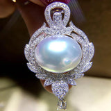 Vintage Silver Freshwater Pearls Necklace for Women Yellow Bead Pendant Necklace