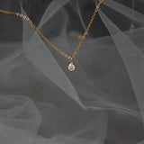 Mini Red Green Zircon Pendant Necklace 925 Sterling Silver Clavicle Chai