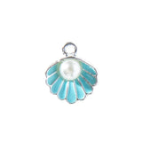 10pcs Seashells Pearl Pendants Enamel Charm DIY Making Jewelry