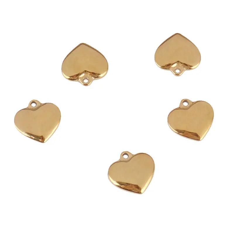 5 Pack Stainless Steel Heart Charms for DIY Jewelry Making Women
