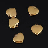 5 Pack Stainless Steel Heart Charms for DIY Jewelry Making Women