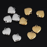 5 Pack Stainless Steel Heart Charms for DIY Jewelry Making Women