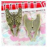 30pcs Vintage Wings Shape Pendants Angel Charms DIY