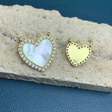 Mother of Pearl Shell Heart Pendants for Jewelry Making