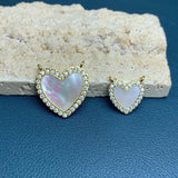Mother of Pearl Shell Heart Pendants for Jewelry Making