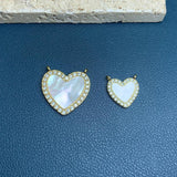 Mother of Pearl Shell Heart Pendants for Jewelry Making