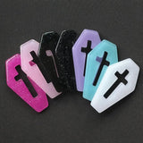 10pcs Coffin Planchette Charms Punk Cross Resin Cabochons DIY Necklace Pendant