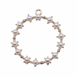 10pcs KC Circle Charms Pendant for Jewelry Making Earring Accessories