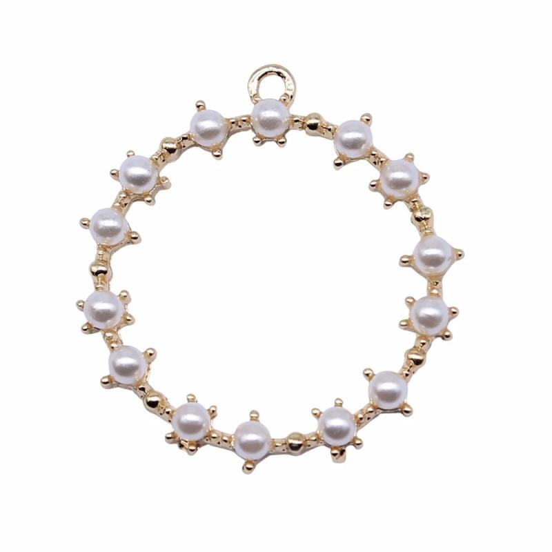 10pcs KC Circle Charms Pendant for Jewelry Making Earring Accessories