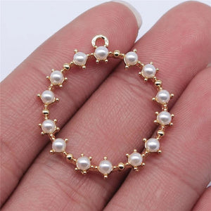 10pcs KC Circle Charms Pendant for Jewelry Making Earring Accessories