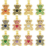 18K Plated CZ Love Heart Mouse Moon Star Charms For DIY Jewelry