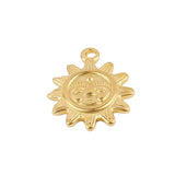 Set of 5 Stainless Steel Sun Pendants for DIY Jewelry Making