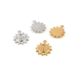 Set of 5 Stainless Steel Sun Pendants for DIY Jewelry Making