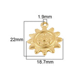Set of 5 Stainless Steel Sun Pendants for DIY Jewelry Making