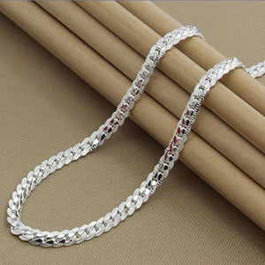 925 Silver 6mm Chain Necklace for Wedding Engagement, 8-24 Inches