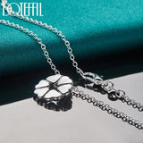 925 Silver Heart Clover Pendant Necklace 18 Inch Chain Wedding Jewelry