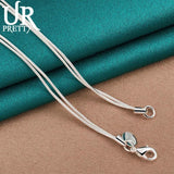 925 Sterling Silver Two Butterfly Necklace 18 Inch Chain for Woman