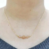 Round Sunstone Necklace 14K Filled Boho Pendant