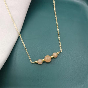 Round Sunstone Necklace 14K Filled Boho Pendant