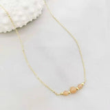 Round Sunstone Necklace 14K Filled Boho Pendant