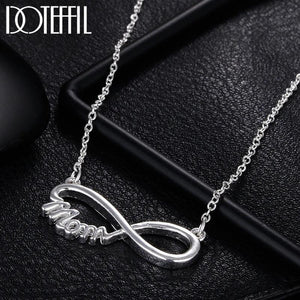 Mom Pendant Necklace 925 Sterling Silver 18 Inch Women Charm Jewelry