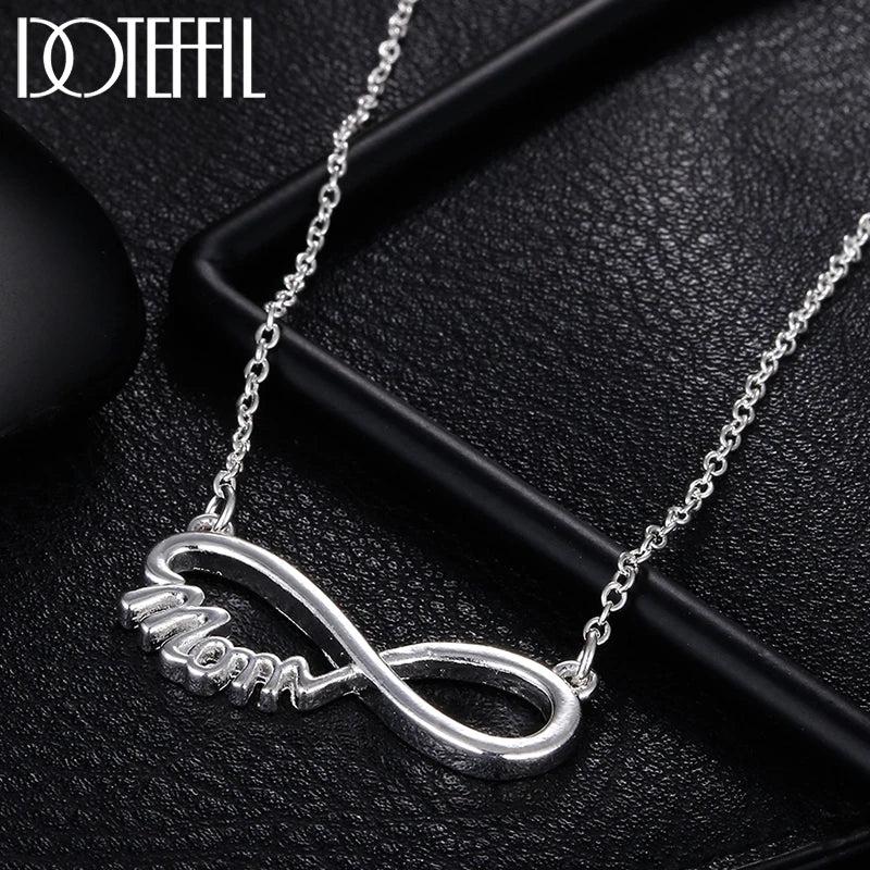 Mom Pendant Necklace 925 Sterling Silver 18 Inch Women Charm Jewelry