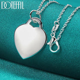 925 Sterling Silver Heart Pendant Necklace 18-30 Inch Chain
