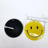 10pcs 30-45mm Double Black Yellow Smile Face Pendant for Necklace Making