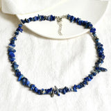 Boho Gravel Choker Coral Aventurine Lapis Lazuli Women Necklaces