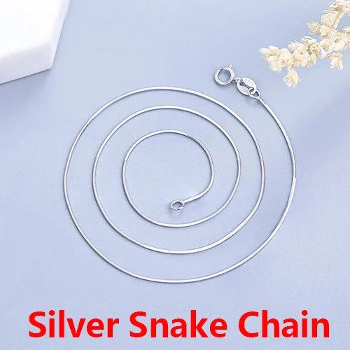 TrustDavis 925 Sterling Silver Box Snake Chain Necklace For Women