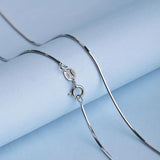 TrustDavis 925 Sterling Silver Box Snake Chain Necklace For Women