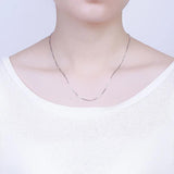 TrustDavis 925 Sterling Silver Box Snake Chain Necklace For Women
