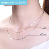 TrustDavis 925 Sterling Silver Box Snake Chain Necklace For Women
