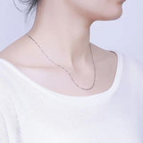 TrustDavis 925 Sterling Silver Box Snake Chain Necklace For Women