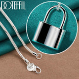 925 Silver Lock Necklace 18-30 inch Chain Wedding Engagement Party