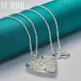 925 Silver Heart Necklace with Photo Frame, 16-30 Inch Chain