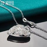 925 Silver Heart Necklace with Photo Frame, 16-30 Inch Chain