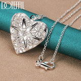 925 Silver Heart Necklace with Photo Frame, 16-30 Inch Chain